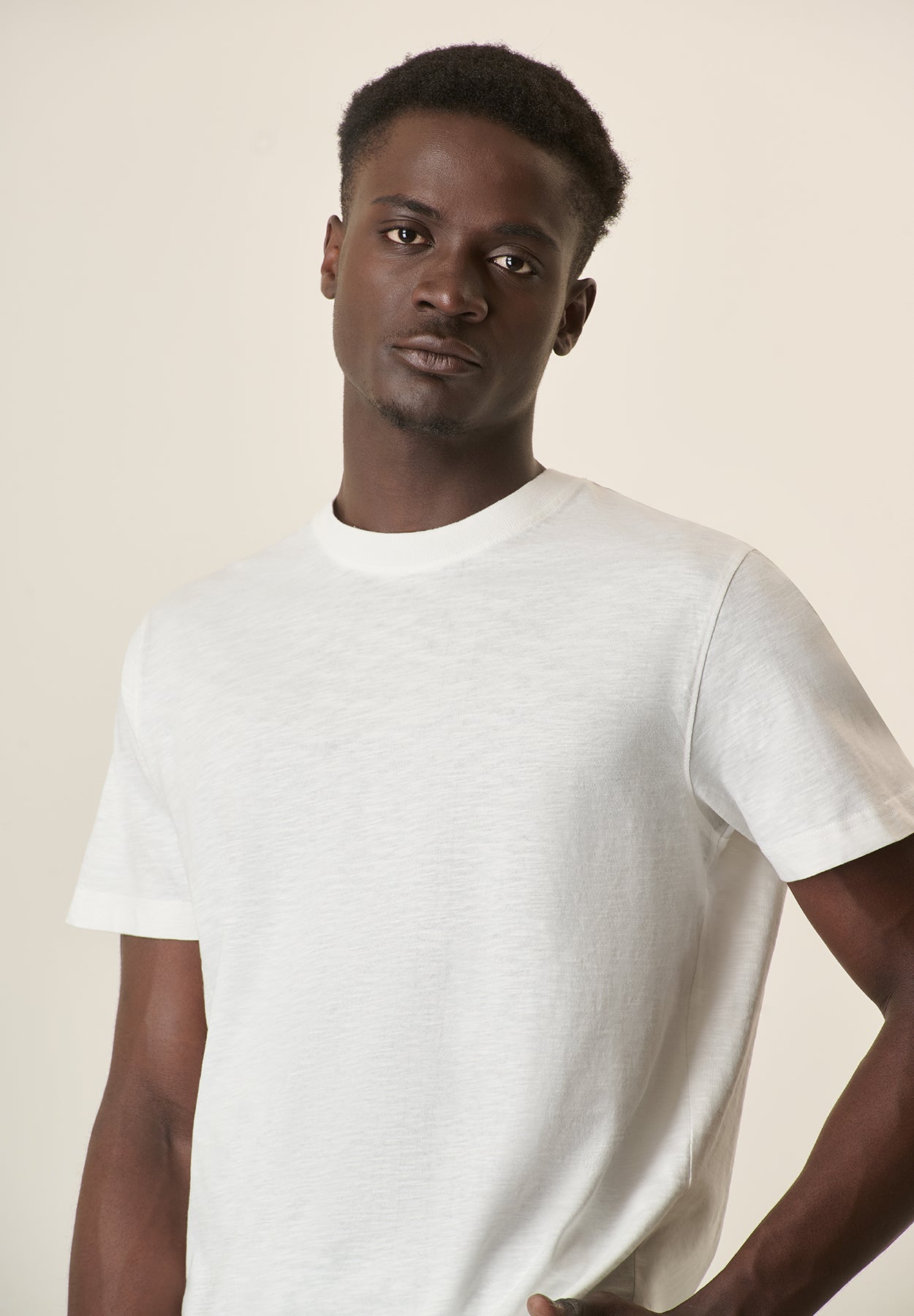 Ecru Slub Cotton T-Shirt