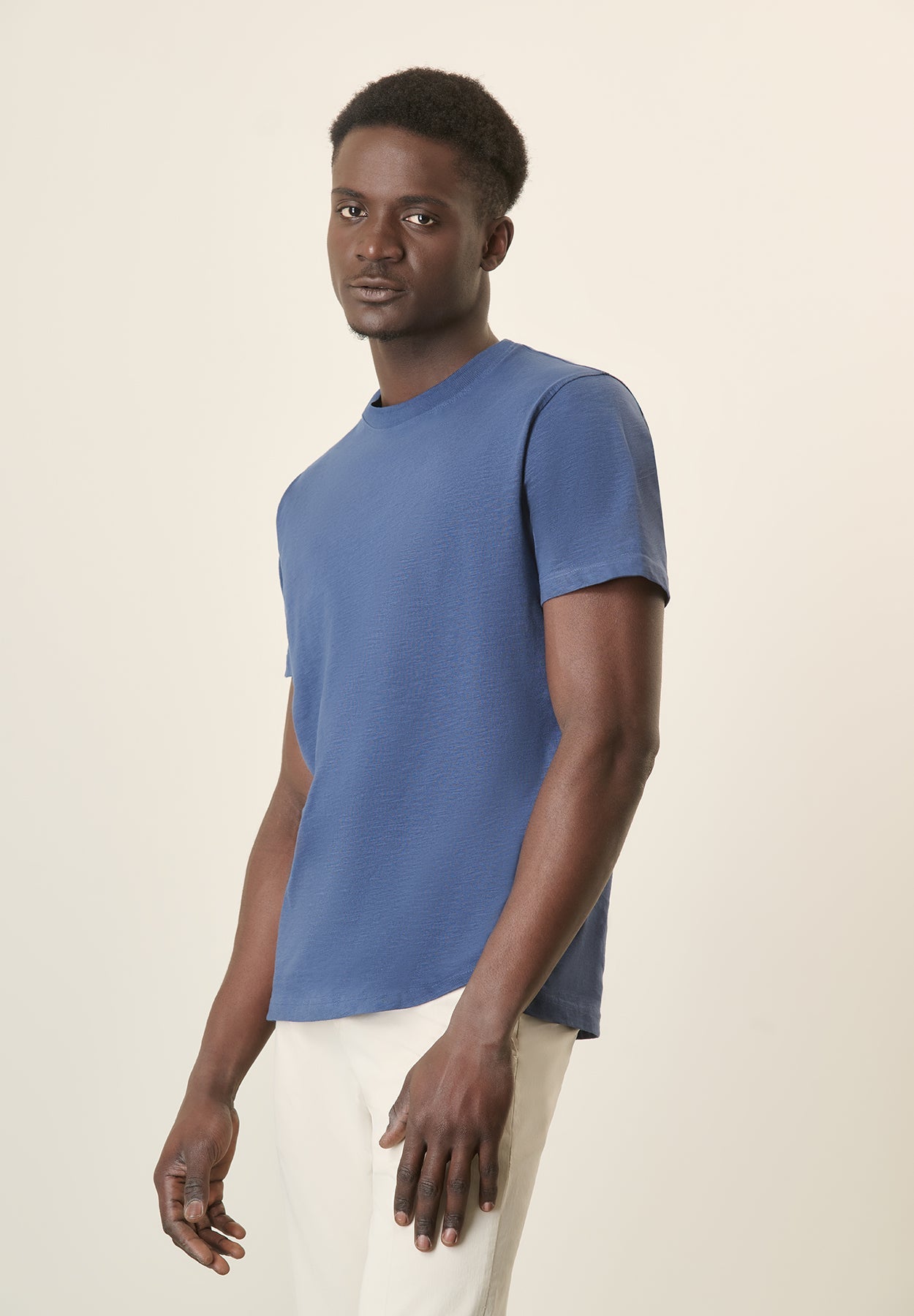 Indigo Slub Cotton T-Shirt
