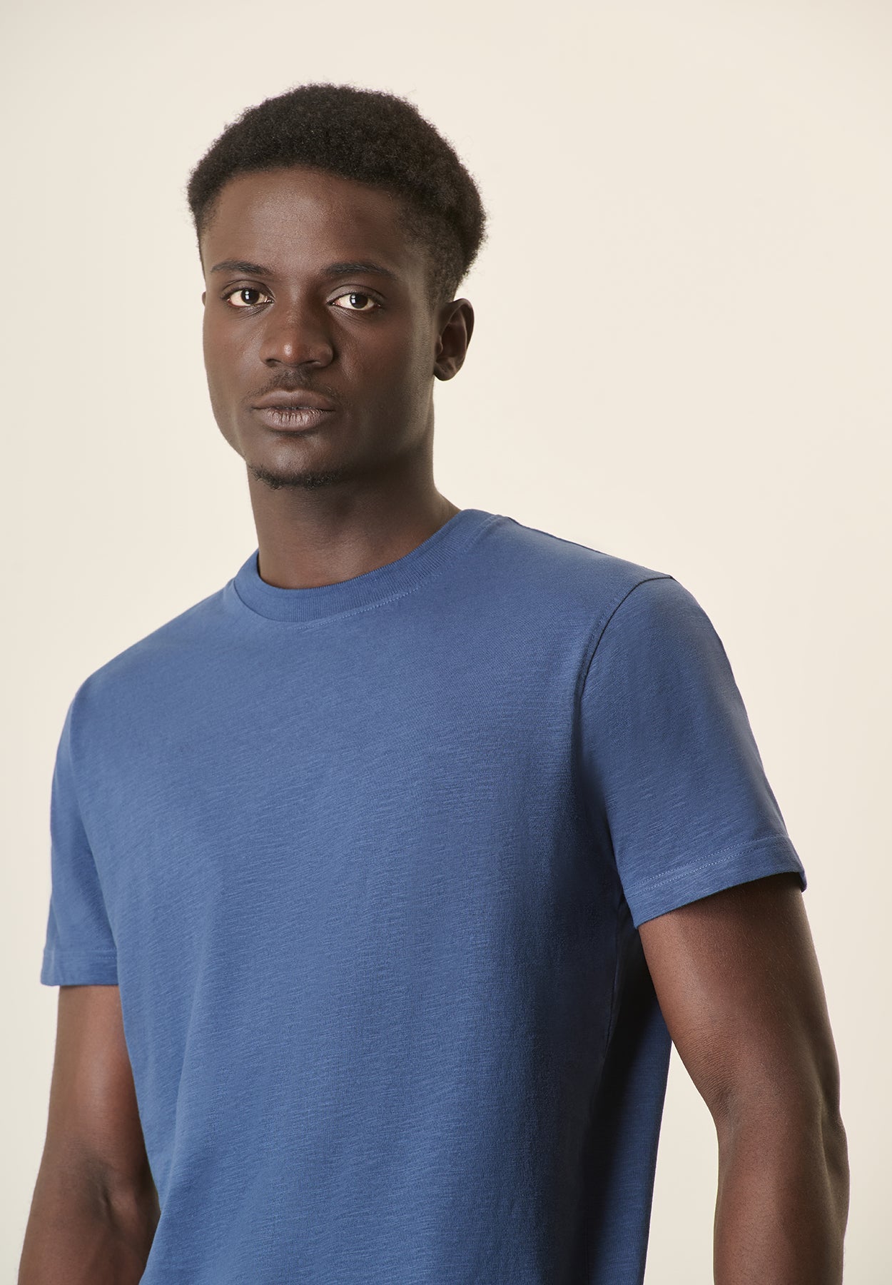 Indigo Slub Cotton T-Shirt
