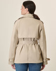 Short Beige Waterproof Trench Coat