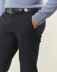 Blue stretch cotton slim fit trousers