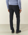 Blue stretch cotton slim fit trousers