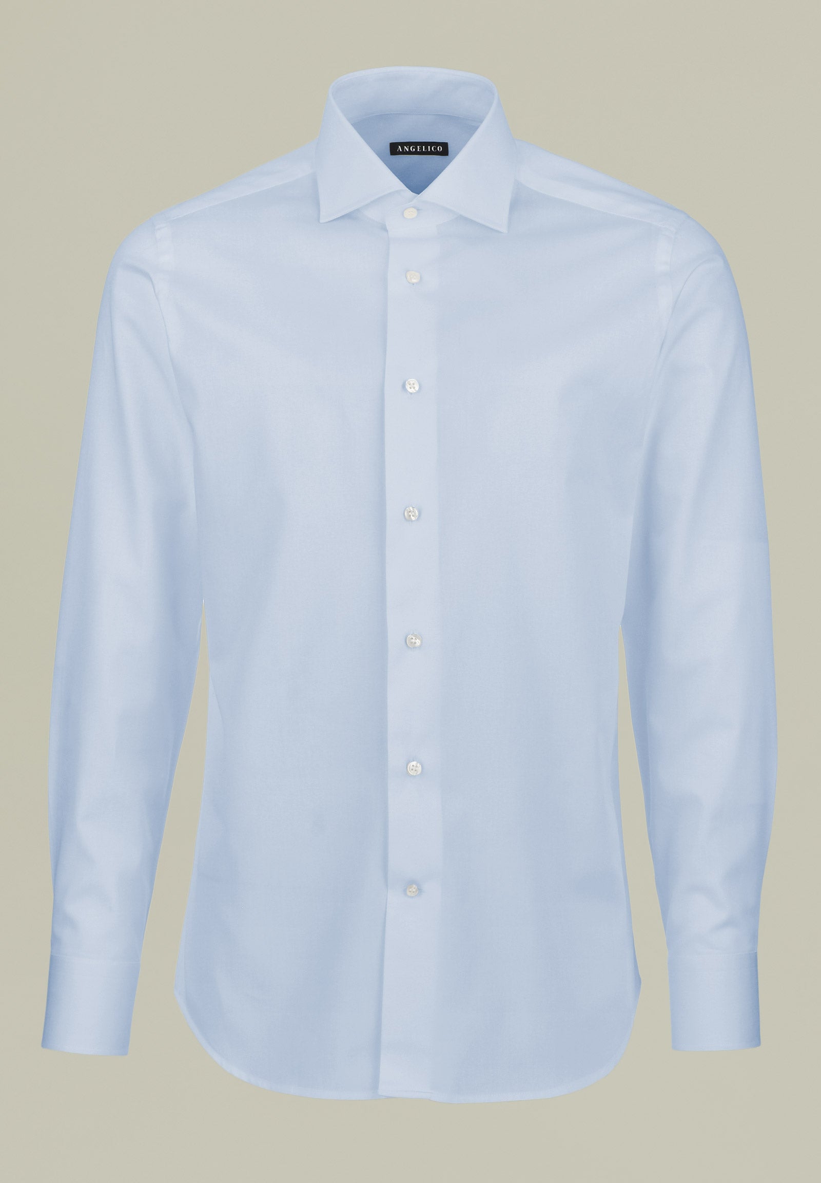 Slim cotton twill shirt French collar