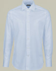 Slim cotton twill shirt French collar