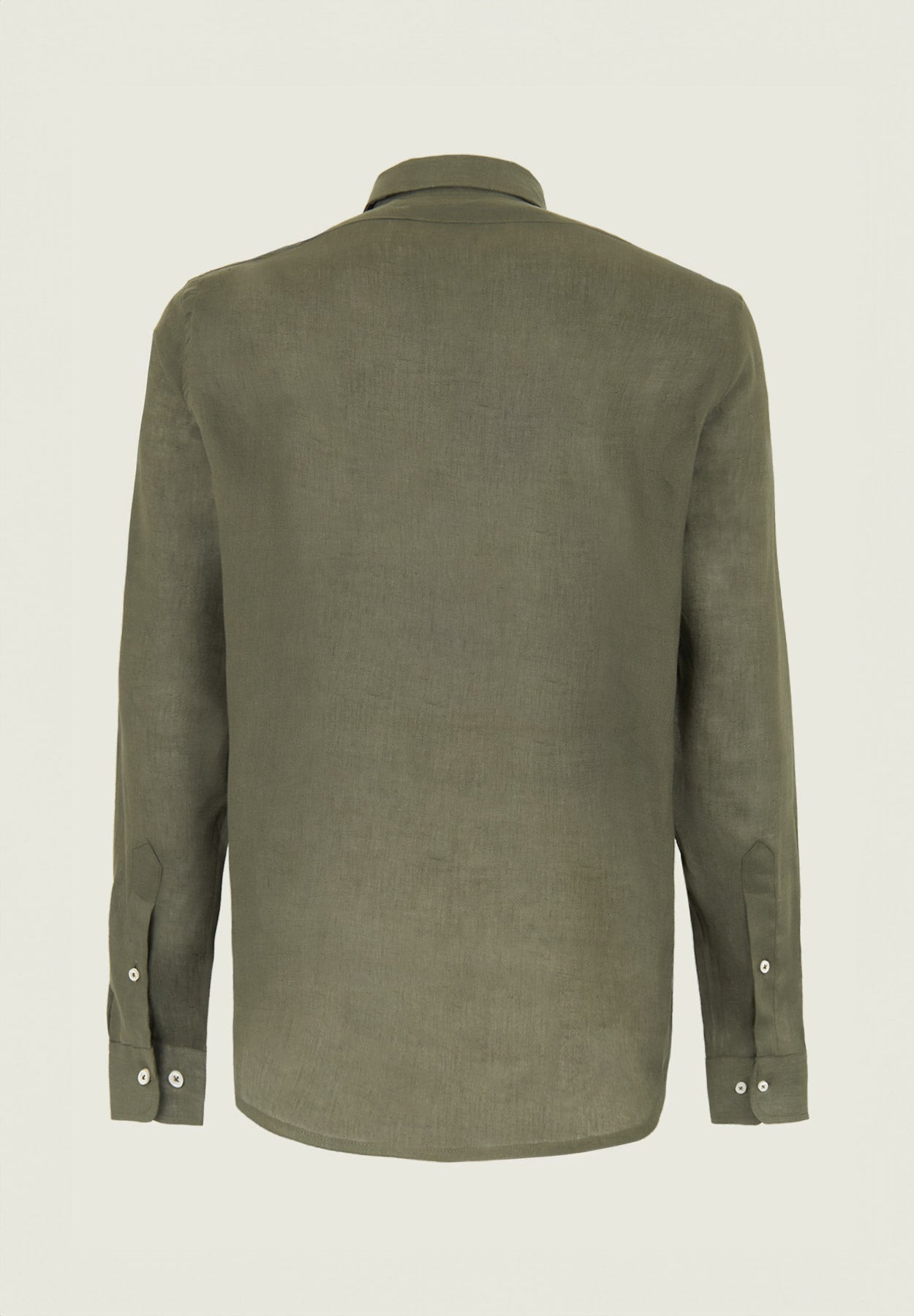 Custom Fit Linen Military Green Shirt