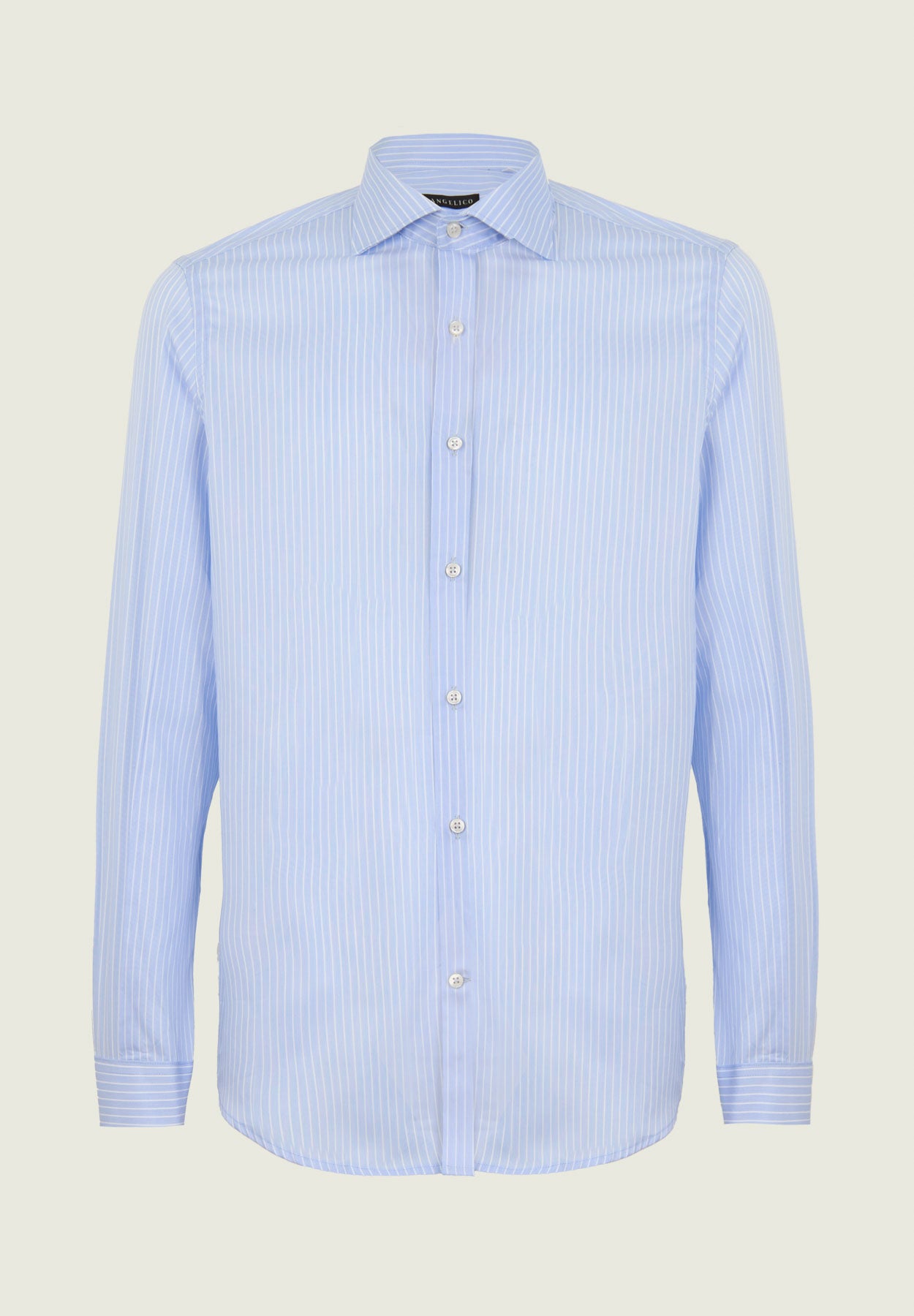Regular Fit Light Blue And White Striped Cotton Shirt