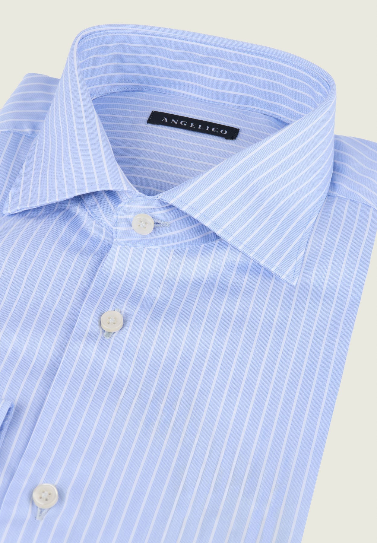 Regular Fit Light Blue And White Striped Cotton Shirt