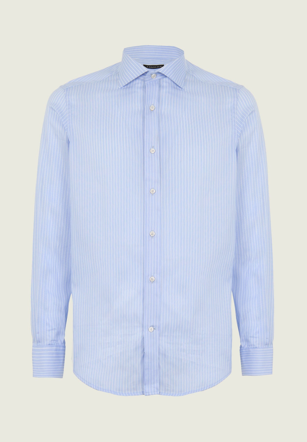 Slim Fit Light Blue And White Striped Cotton Shirt