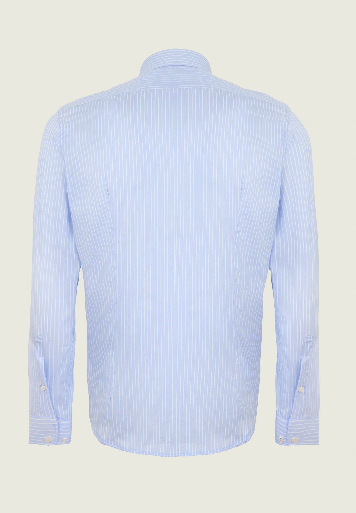 Slim Fit Light Blue And White Striped Cotton Shirt