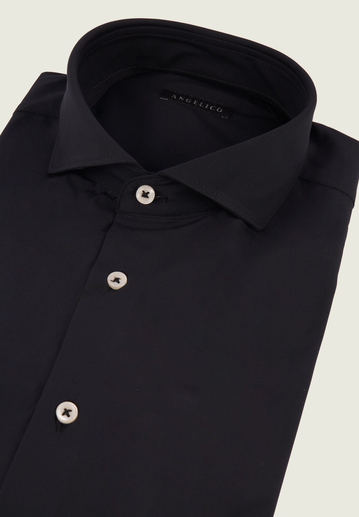 Black Shirt In Custom Fit Performance Fabric Shirt