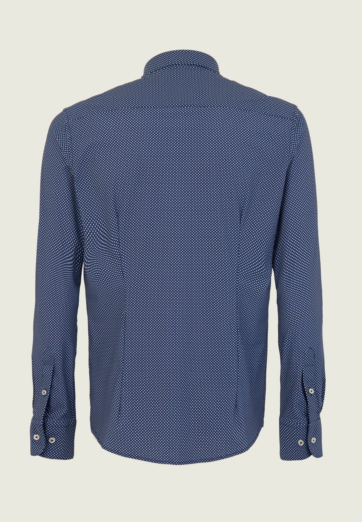Blue And White Patterned Shirt In Custom Fit Performance Fabric