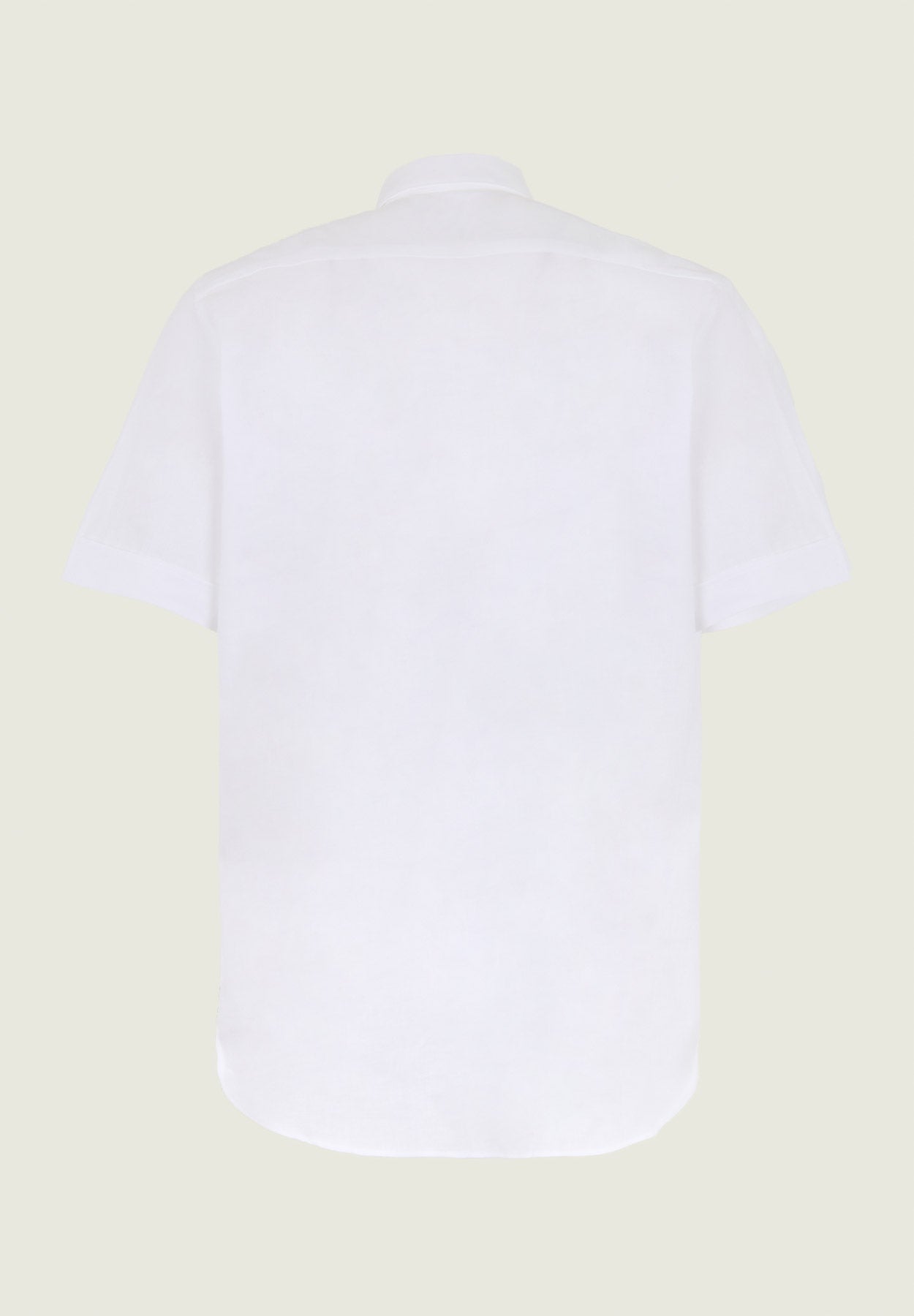 Regular Fit White Short-Sleeved Linen Blend Shirt