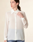Camicia bianca crepe colletto punta-Angelico