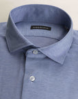 Custom Fit Light Blue Cotton Jersey Polo Shirt