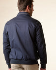 Bomber blu scuro cotone zip-Angelico