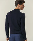 Dark blue merino wool turtleneck sweater Lana Gatto