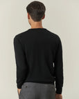 Black V-neck merino wool Lana Gatto