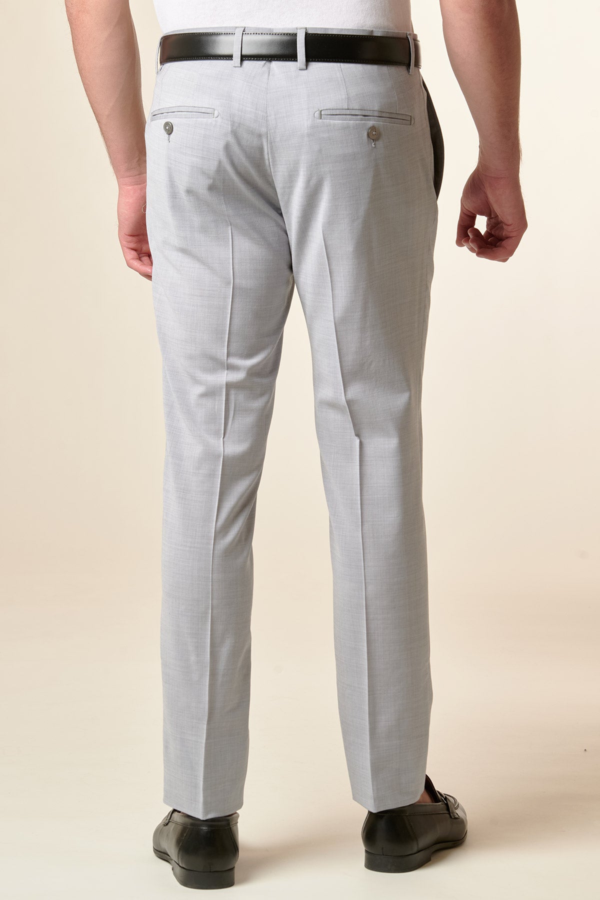 Pantalone grigio tela lana vergine custom fit-Angelico