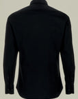 Camicia nera cotone elasticizzato Slim-Angelico