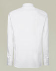 Camicia bianca twill collo italiano slim-Angelico