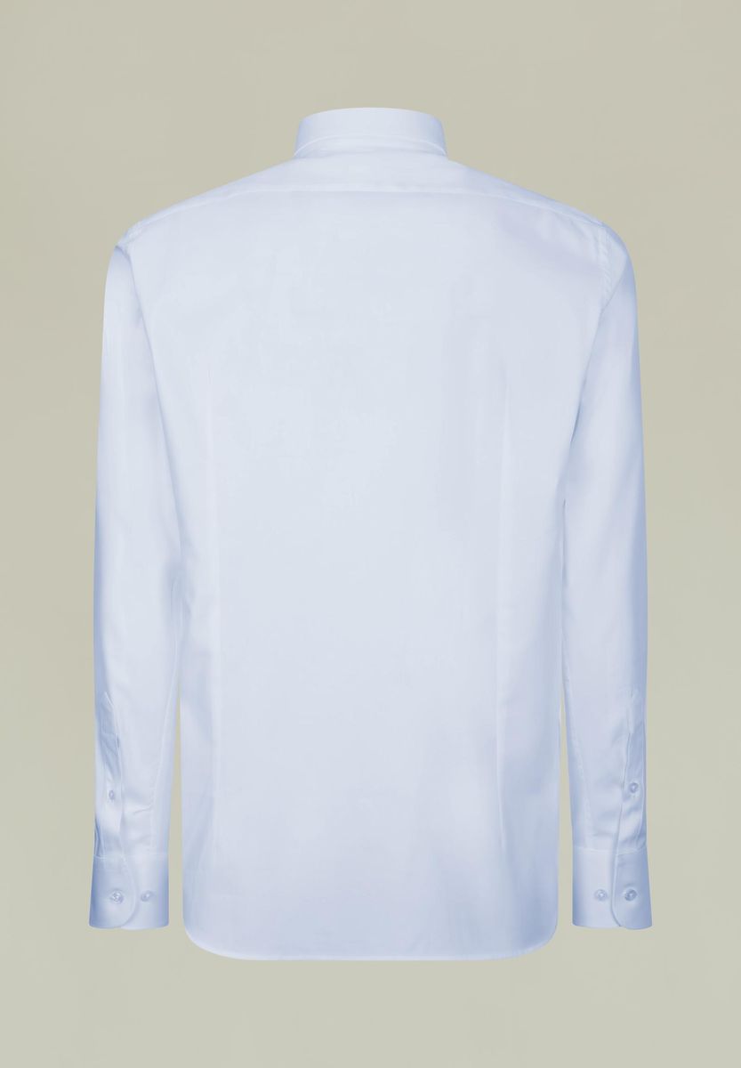 Camicia azzurra twill collo italiano slim-Angelico