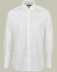 Slim cotton twill shirt French collar