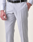 Pantalone grigio chiaro lana stretch custom-Angelico