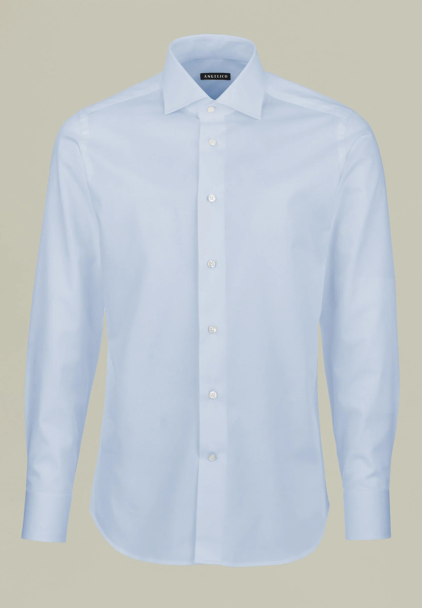 Light blue slim-fit cotton shirt twill frances Azzurro