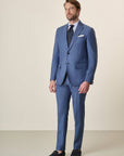 Custom Fit Virgin Wool Mohair-Effect Air Force Blue Suit