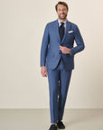 Custom Fit Virgin Wool Mohair-Effect Air Force Blue Suit