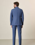 Custom Fit Virgin Wool Mohair-Effect Air Force Blue Suit