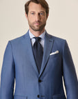 Custom Fit Virgin Wool Mohair-Effect Air Force Blue Suit