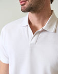 White derby piquet cotton polo shirt