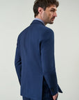 Custom fit blue micro-pattern wool suit