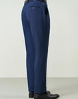 Custom fit blue micro-pattern wool suit