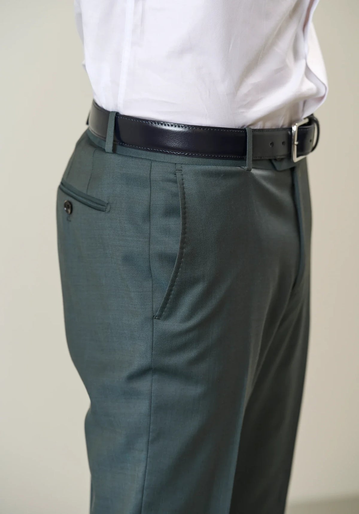 Green sallia wool 110's custom fit suit