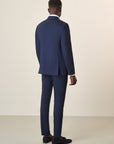 Custom Fit Double-Breasted Blue Virgin Wool Suit