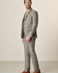 Beige Mohair-Effect Virgin Wool Custom-Fit Suit