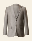Beige virgin wool suit with mohair effect and comfort fit