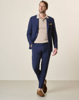 Abito blu gessato marrone lana custom fit-Angelico