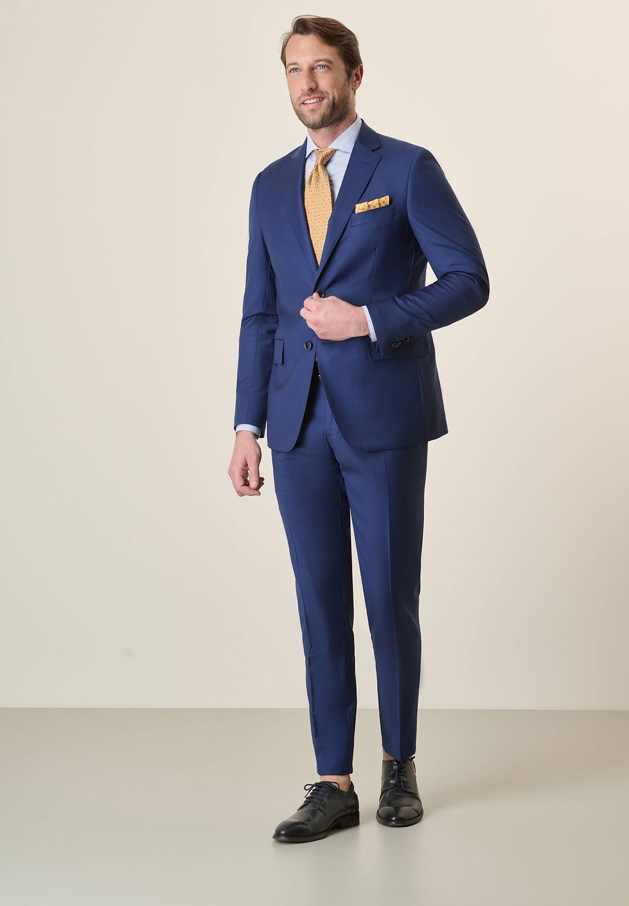 Abito bluette sallia lana custom fit-Angelico