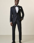 Midnight Blue Tuxedo With A Custom Fit Peak Lapel