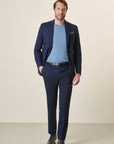 Light Blue Suit In Stretch Virgin Wool Canvas, Custom Fit