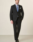 Black Suit In Stretch Virgin Wool Canvas, Custom Fit