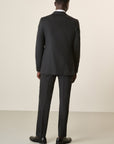 Long Custom Fit Stretch Virgin Wool Canvas Anthracite Suit