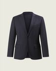 Blue pinstriped suit in comfort fit stretch wool