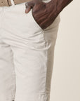 Light Beige Stretch Cotton Gabardine Bermuda Shorts