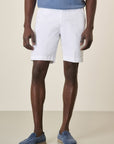 White Stretch Cotton Gabardine Bermuda Shorts