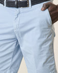 Light Blue Bermuda Shorts In Stretch Cotton Gabardine