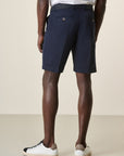 Blue Gabardine Stretch Cotton Bermuda Shorts